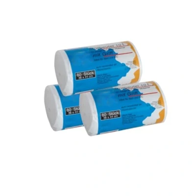 Afbeelding van Premiumline Afvalzakken, set van 3, bijzonder scheurvast en waterdicht, met draaggreep, handvat (10 liter)