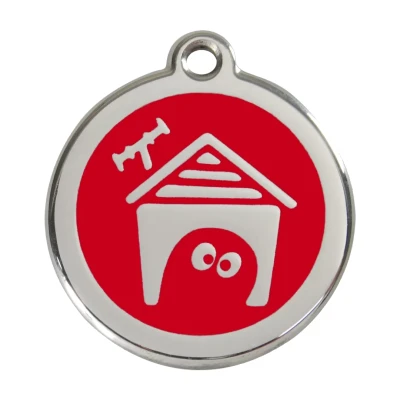 Afbeelding van Dog House Red roestvrijstalen hondenpenning large/groot dia. 3,8 cm RedDingo