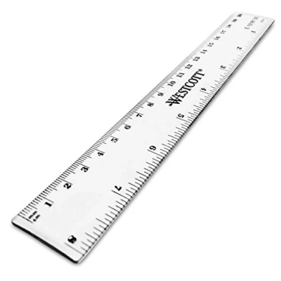 Afbeelding van Liniaal Westcott 20cm kunststof cm/inch verdeling
