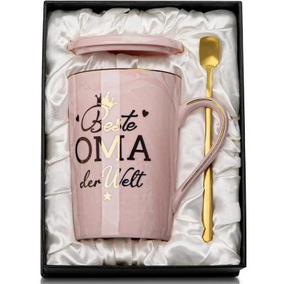 Afbeelding van mok konijntje 3d haas cadeau grappige dier koffiemok keramiek 350 ml theekopje met lepel en onderzetter zoete thee schattig verjaardagscadeau voor vriend vriendin tante oma