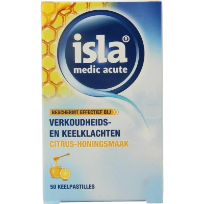 Afbeelding van Isla Medic Acute Citrus Honing Keelpastilles 50ST