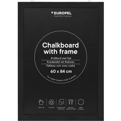 Afbeelding van Krijtbord Europel met lijst 60x84cm zwart