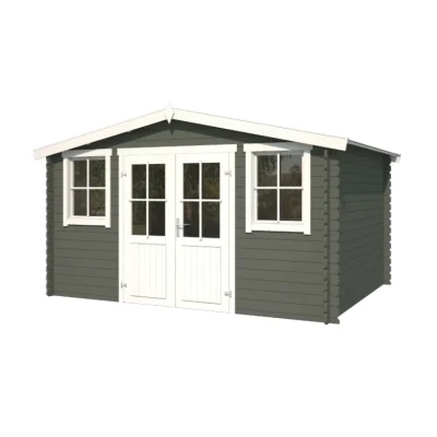 Afbeelding van Blokhut Dallas 396x312 cm Green Grey wit Gecoat