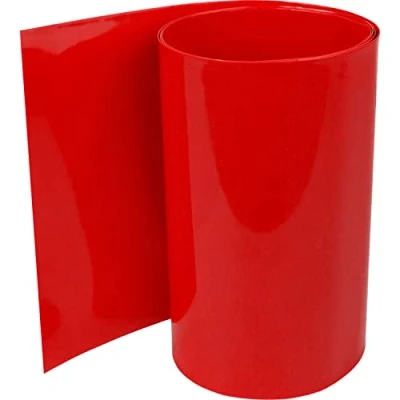 Afbeelding van ISOLATECH Krimpkous van pvc, per meter, rood, zonder lijm, platte maat 175 mm (Ø111,4 mm), 2 m, 2:1, set isolatie batterijen, 18650, ongemarkeerd mm, meter)
