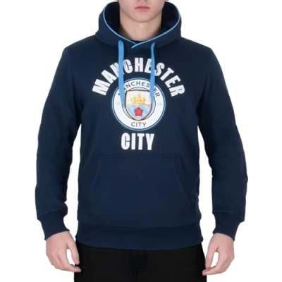 Afbeelding van Manchester City Officiële FC Trui met capuchon voetbal Fleece/met patroon Heren, Navy Blauw