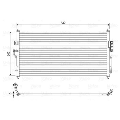 Afbeelding van VALEO 822583 Condensor Airco Zonder droger Aluminium 342