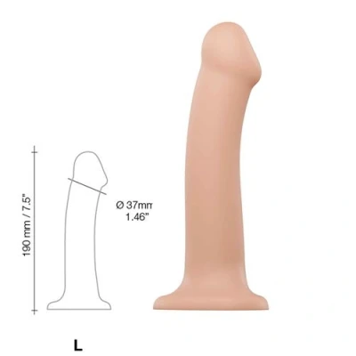 Image de Dildo semi réaliste double densité Ventousé Bendable Taille L