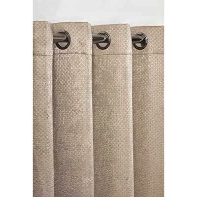 Afbeelding van Emma Barclay 3D verduisteringsgordijnen met reliëf voor slaapkamer en woonkamer, warmte isolatie, geweven ooggordijnen reflecterende achterkant, sfeercollectie (116,8 x 137,2 cm) (taupe)
