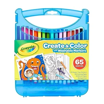 Afbeelding van Crayola Create &amp; Colour Hobbypakket Koffer Set Afwasbare Viltstiften Voor Kinderen