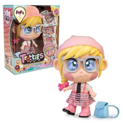 Afbeelding van Trotties Lucy (TFT02000) Reispop uit de tekenfilmserie, met accessoires zoals tas en kaart, voor meisjes jongens vanaf 3 jaar