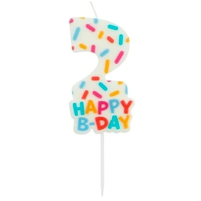 Afbeelding van Folat Kaars cozy sprinkles cijfer 2 7 cm