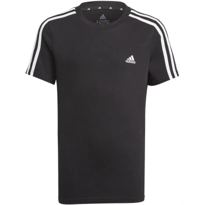 Afbeelding van Adidas Essentials 3 Stripes Shirt Junior White Black 140 Zwart Shirts, Polo&#039;s &amp; Blouses