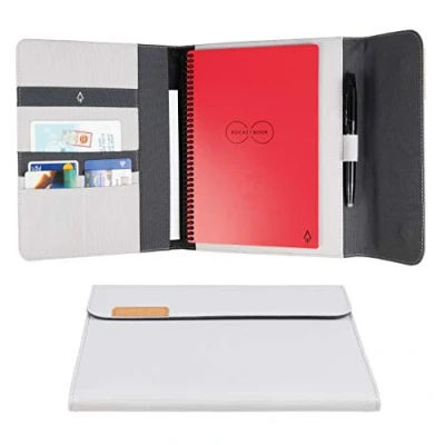 Afbeelding van Rocketbook Capsule 2.0 foliohoes voor Core, Panda en Fusion gemaakt van 100% gerecycled PET kunststof, penhouder, magnetische sluiting grijs, Executive A5