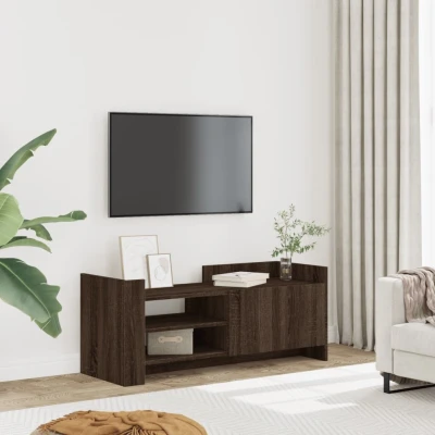 Afbeelding van Tv meubel 100x35x40 cm bewerkt hout bruin eikenkleur