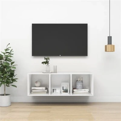 Afbeelding van vidaXL Tv wandmeubel 37x37x107 cm spaanplaat wit