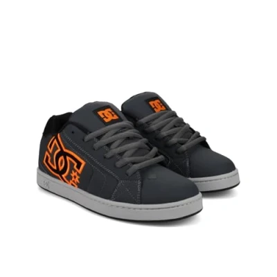 Afbeelding van DC Shoes Court Graffik M Shoe XKKK, lage sneakers voor heren, Roze Grijs Zwart Oranje, 44 EU