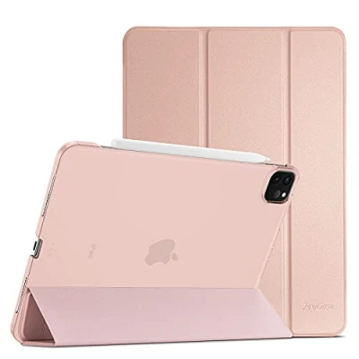 Afbeelding van ProCase iPad Air 13 inch M2 2024/iPad Pro 12,9 (6/5/4/3 generatie) drievoudige dunne en lichte hoes voor (M2) 2024 2022/2021/2020/2018, roségoud