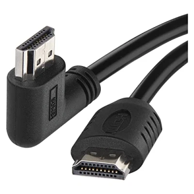Afbeelding van EMOS High Speed HDMI 2.0 kabel met ethernet, 5 m, 18 Gbit/s Ultra HD, 4K, 3D, ARC, 90 schuine ondersteuning op A stekker, zwart
