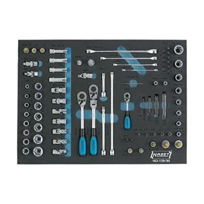 Afbeelding van Hazet 163 139/90 Dopsleutelset Metrisch 1/4 (6.3 mm), 3/8 (10 1/2 (12.5 mm) 90 delig