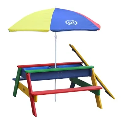 Afbeelding van AXI Nick Zand &amp; Water Picknicktafel Regenboog Parasol