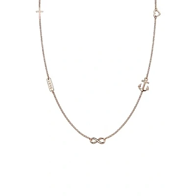 Afbeelding van Elli Infinity LOVE Anchor Ketting Rosegoldcoloured, Dames, Maat: 40, Rosegold coloured