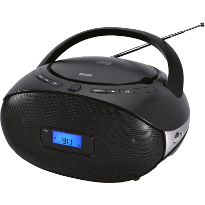 Afbeelding van Denver Draadloze boombox CD functie &amp; FM Radio AUX aansluiting TC29 Zwart
