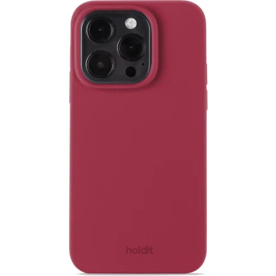 Afbeelding van Holdit Hoesje Geschikt voor iPhone 15 Pro Siliconen Silicone Case donkerrood