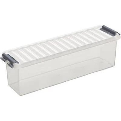 Afbeelding van Sunware Q line opbergbox 1,3L transparant metaal 27 x 8,4 9 cm