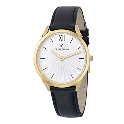 Afbeelding van Pierre Cardin Pigalle plissée CPI.2005 Horloge Leer Zwart Ø 40 mm