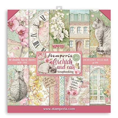 Afbeelding van Stamperia Orchids and Cats 12x12 Inch Paper Pack (SBBL81)