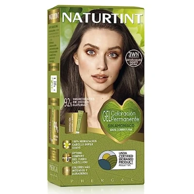 Afbeelding van Naturtint 3WN Donkerbruin, natuurlijk, stralend, permanente kleuring, 100% dekking van wit haar, natuurlijke en langdurige kleur, kleur zonder ammoniak, parabenen of siliconen