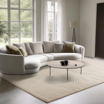 Afbeelding van the carpet Elisa, moderne woonkamer vlorkleed, geometrisch ontwerp, hoge pooldichtheid, Beige, 160 x 220 cm