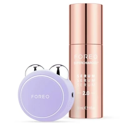 Afbeelding van FOREO BEAR mini + Serum Sérum 30 ml Gezichtsliftapparaat met microstromen Chinreductie Gezichtsmassager Gezichtszorgapparaat Cadeaus voor vrouwen Cadeauset Lavander