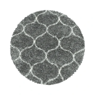 Afbeelding van Opera Soft Shaggy Hoogpolig Vloerkleed Grijs 160 cm rond