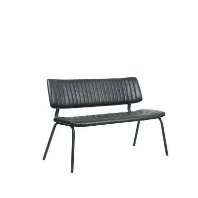 Afbeelding van LABEL51 Gusto Eetkamerbank Zwart PU Leder 120 cm