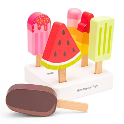 Afbeelding van New Classic Toys Speelgoedeten en drinken Houten Speelgoed IJslolly&#039;s 6 stuks
