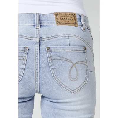 Afbeelding van Koroshi Jeansshort, Dames, Maat: 40, Azul cl light blue