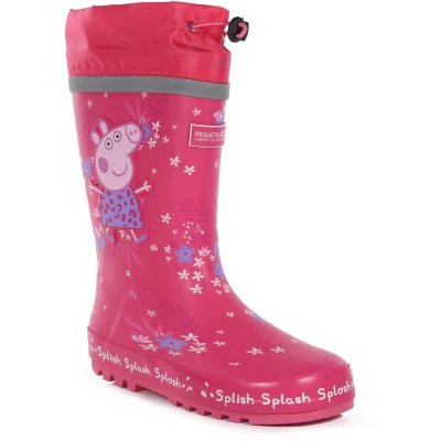 Afbeelding van Regatta Peppasplash Welly Rain unisex kinderboot, Pink Fusion Tropical