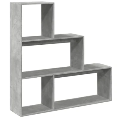 Afbeelding van Kamerscherm / boekenkast 3 laags 123x29x123 cm hout betongrijs