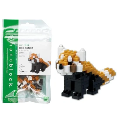Afbeelding van Bandai nanoblock rode panda minifiguur van bakstenen bouwspel pixel dierenfiguren bouwset NBC194