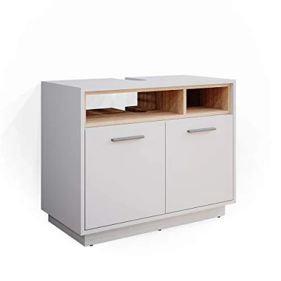 Afbeelding van Vicco Wastafelonderkast Beatrice, Wit/Wit, 80 x 64 cm