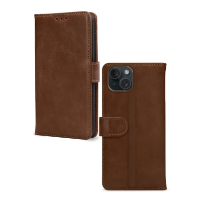 Afbeelding van Mobilize Leather Wallet Apple iPhone 15 Plus Brown