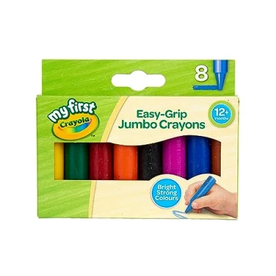 Afbeelding van CRAYOLA MyFirst Jumbo kleurpotloden diverse kleuren (pak van 8) Easy Grip kleurkrijtjes perfect voor peuters handen ideaal kinderen vanaf 12 maanden