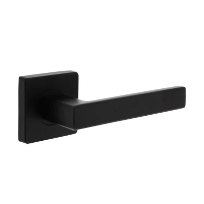 Afbeelding van Intersteel Deurklink zwart Hera op vierkant rozet met 7 mm nokken