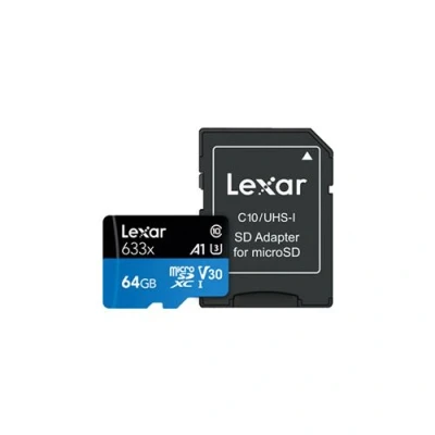 Image de Lexar High Performance Carte mémoire flash 64 Go A1 / Video Class V30 UHS I U3 Class10 SDXC