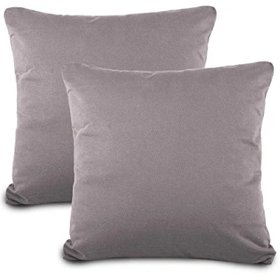 Afbeelding van Aqua Textil Classic Line kussenhoes, 2 stuks, ritssluiting, katoen, 80 x cm, donkergrijs