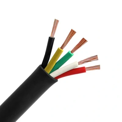 Afbeelding van Aohewei Aanhangerkabel met 5 geleiders, 12 V, 24 autodraad, rond, dunwandig, x 0,75 mm², voor bekabeling van ledlampen, caravan, vrachtwagen, sleepkabel