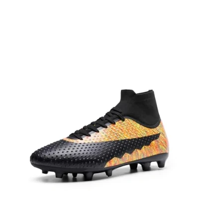 Afbeelding van DREAM PAIRS voetbalschoenen voor heren, voetbalschoenen, Zwart en Oranje