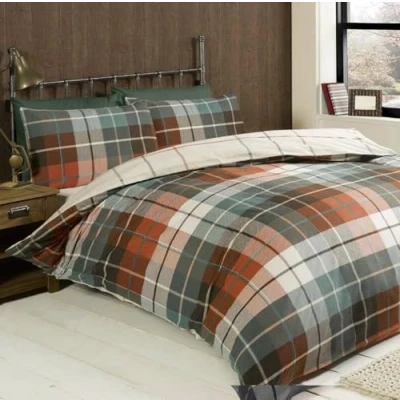 Afbeelding van Rapport Home Lomond Beddengoedset voor tweepersoonsbed, 100% geborsteld katoen, terracotta
