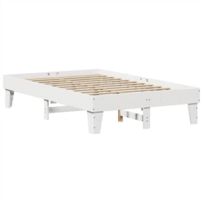 Image de vidaXL Cadre de lit sans matelas blanc 135x190 cm bois pin massif